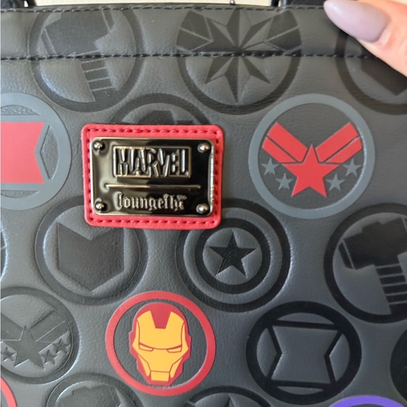 Marvel Iconic Black Messenger Bag with Red and Purple Accents - Picture 4 of 12